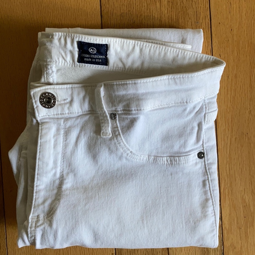 AG white stretchy skinny jeans